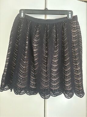 Club Monaco Black Crochet Skirt